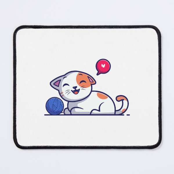 Item preview, Playful Calico Cat with Blue Yarn Ball` designed and sold by odaignea.