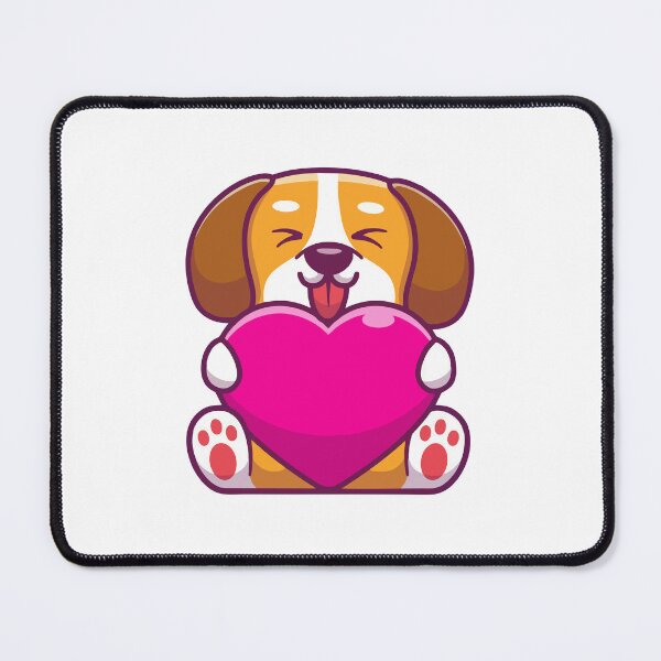 Item preview, Cute Beagle Dog Holding a Pink Heart` designed and sold by odaignea.
