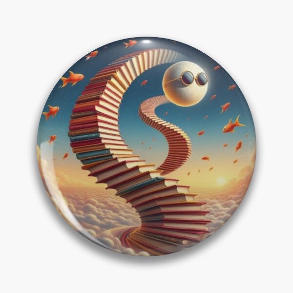 Item preview, Book Staircase – Surreal Cosmic Dream Art designed and sold by Dogandesighn.
