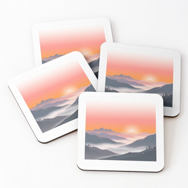 Item preview, Aesthetic Lesbian Pride Sunset - Minimalist Misty Mountain Landscape designed and sold by Wittylayer.