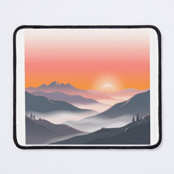 Item preview, Aesthetic Lesbian Pride Sunset - Minimalist Misty Mountain Landscape designed and sold by Wittylayer.