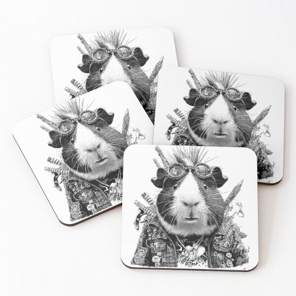 Item preview, Punk Guinea Pig – Rebel Rodent Rocker Black & White Art designed and sold by Valvarius-vibe.