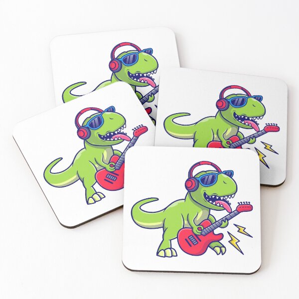 Item preview, Rockstar T-Rex Dinosaur Playing Electric Guitar designed and sold by odaignea.