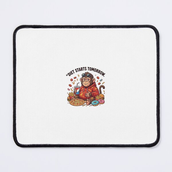 Item preview, Diet Starts Tomorrow Monkey Sticker | Funny Foodie Meme Cartoon designed and sold by Newkidshub.