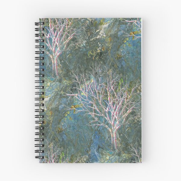 Item preview, Blue Fluid Painting with Bare Trees designed and sold by 13Moons.