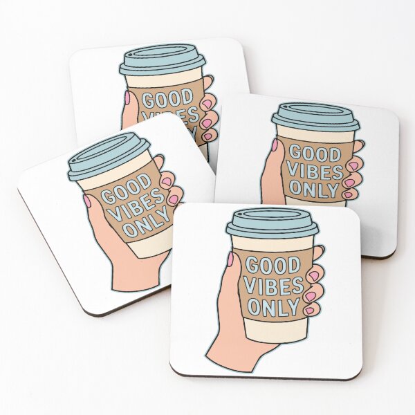 Item preview, 'Good Vibes Only' Coffee Lover Sticker Cute Retro Aesthetic Design designed and sold by Olivra.