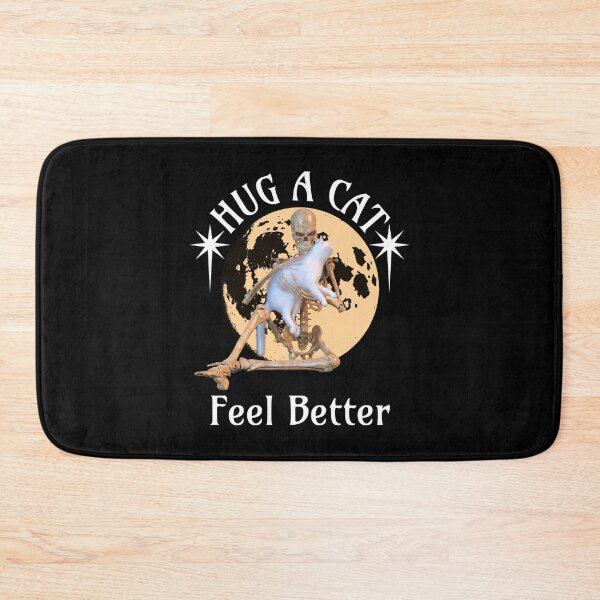 Item preview, Moonlit Cat Hug Skeleton Comfort Humor designed and sold by Vac1.