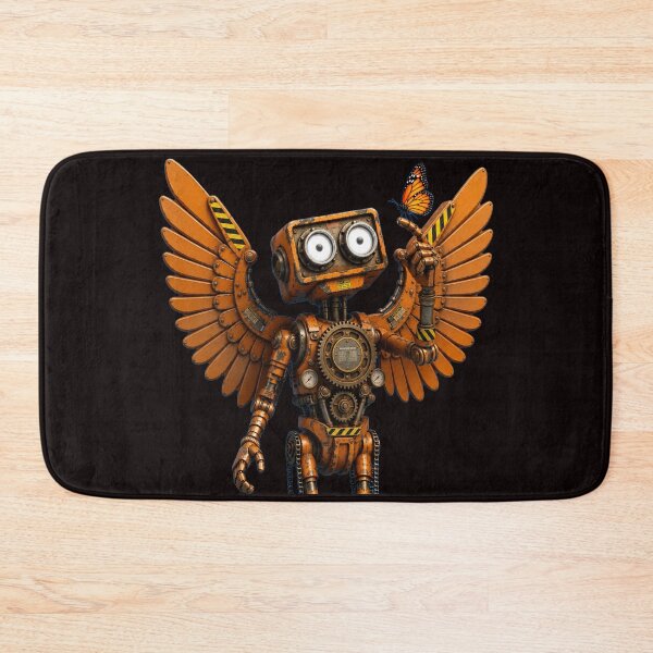 Item preview, Steampunk Angel Robot | Copper Wings & Butterfly | Mechanical Fantasy Art | Sci-Fi Gift | Retro Futurism designed and sold by A-T-H.