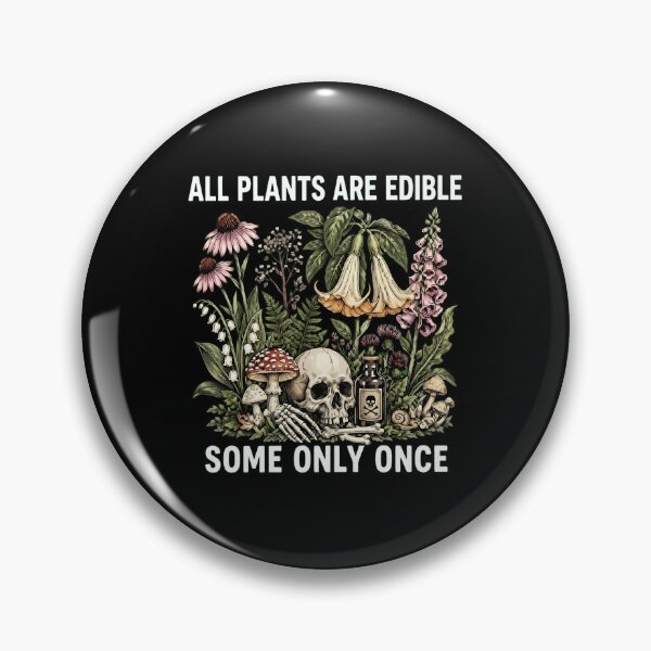 Item preview, All Plants Are Edible Some Only Once - Dark Cottagecore Botanical Skull Art designed and sold by haitrieuic96.