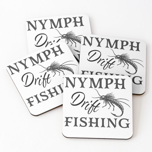 Item preview, Fly fishing illustration "Nymph drift fishing" text & stonefly nymph. designed and sold by Art-Horizon.