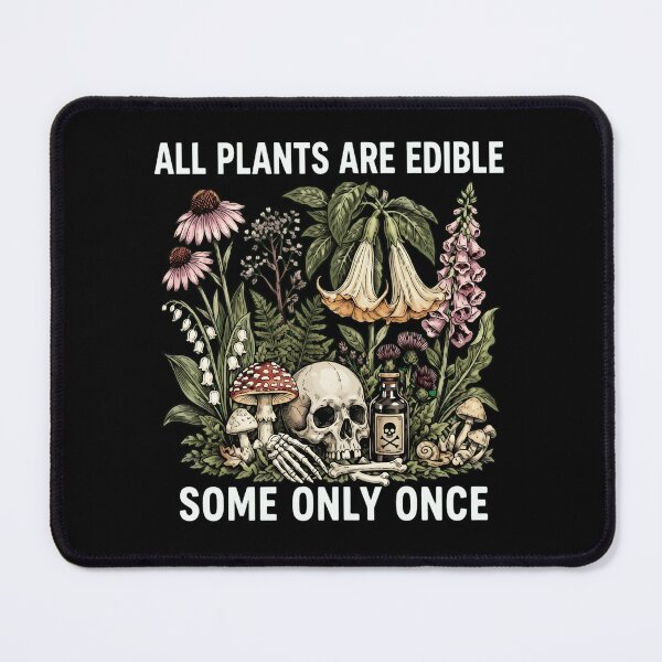 Item preview, All Plants Are Edible Some Only Once - Dark Cottagecore Botanical Skull Art designed and sold by haitrieuic96.