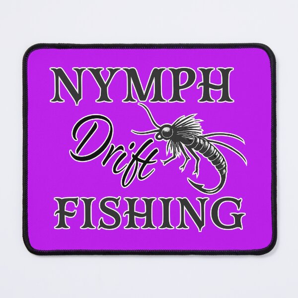 Item preview, Fly fishing illustration "Nymph drift fishing" text & stonefly nymph. designed and sold by Art-Horizon.