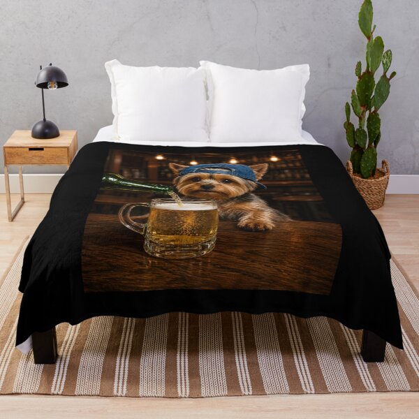 Item preview, Yorkie Drinking Beer designed and sold by zoes-ink.
