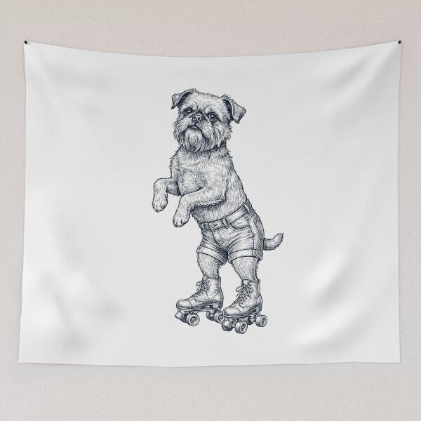 Item preview, Vintage Brussels Griffon Roller Skate Dog Mom Dad Lover designed and sold by TerryConnells.