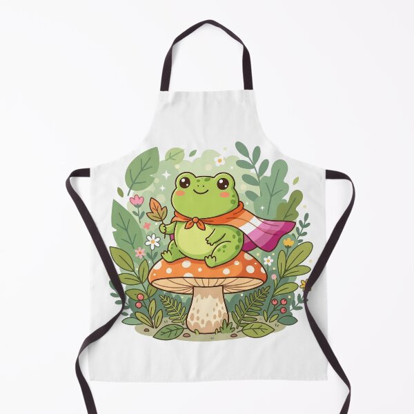 Item preview, Cute Cozy Frog Pride - Aesthetic Lesbian Flag Mushroom Art designed and sold by Wittylayer.