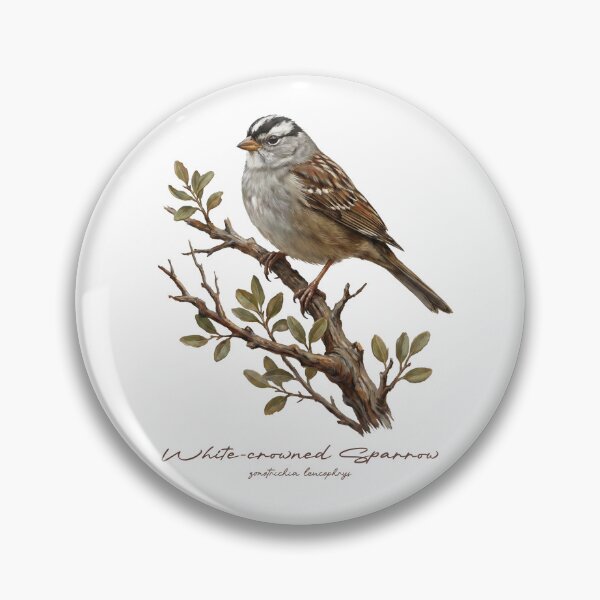Item preview, White-crowned Sparrow on Rustic Branch designed and sold by Takeda-art.