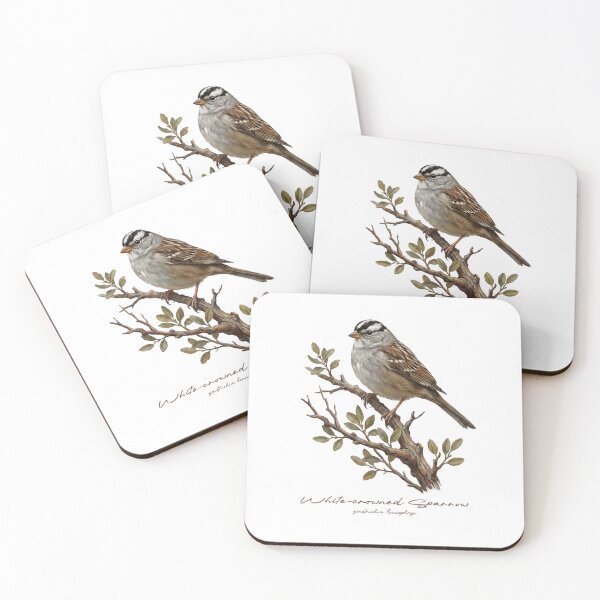 Item preview, White-crowned Sparrow on Rustic Branch designed and sold by Takeda-art.