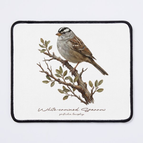 Item preview, White-crowned Sparrow on Rustic Branch designed and sold by Takeda-art.