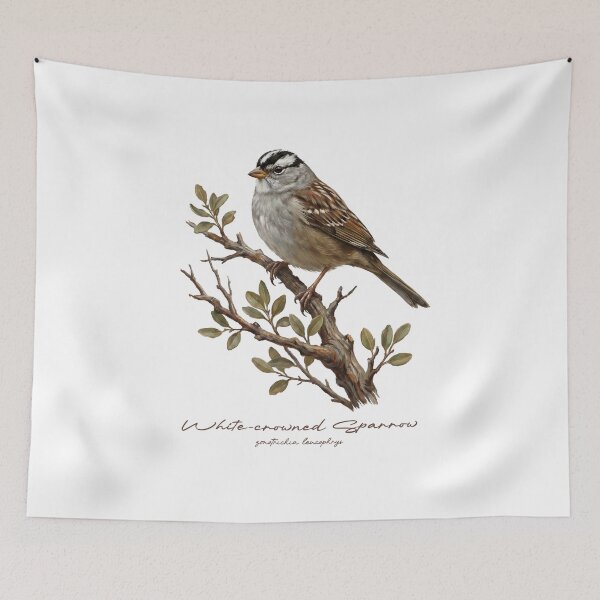Item preview, White-crowned Sparrow on Rustic Branch designed and sold by Takeda-art.