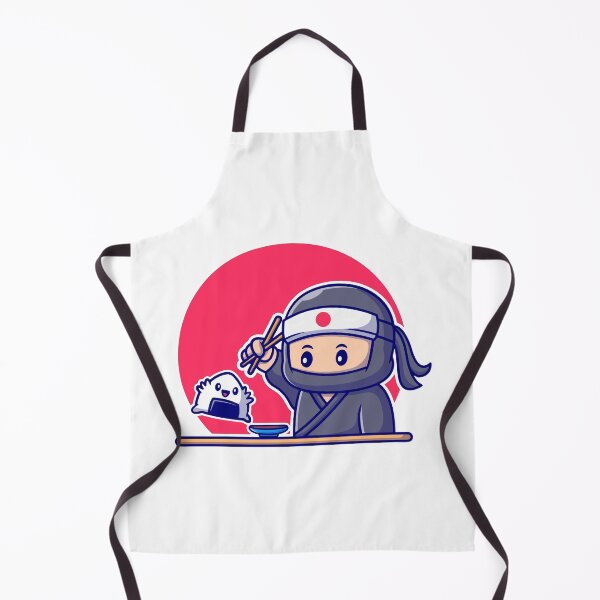 Item preview, Cute Ninja Eating Onigiri Sushi Illustration designed and sold by odaignea.