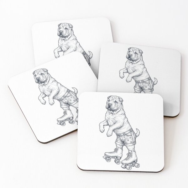 Item preview, Vintage Chinese Shar Pei Roller Skate Dog Mom Dad Lover designed and sold by TerryConnells.
