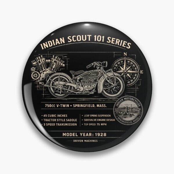 Item preview, Indian Scout 101 Series 1928 V-Twin Sidevalve Engine Design designed and sold by EdGraphy.