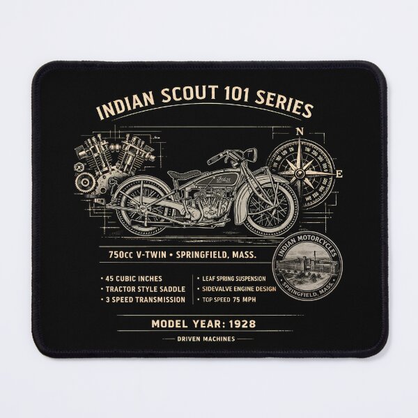 Item preview, Indian Scout 101 Series 1928 V-Twin Sidevalve Engine Design designed and sold by EdGraphy.