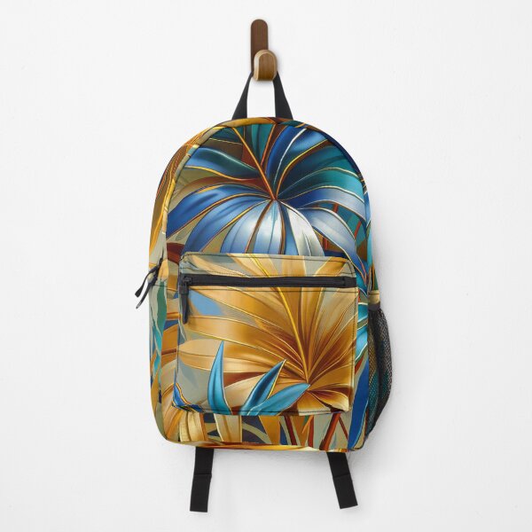 Item preview,  Vibrant Blue and Gold Palm Leaves designed and sold by MargaretWiktor.
