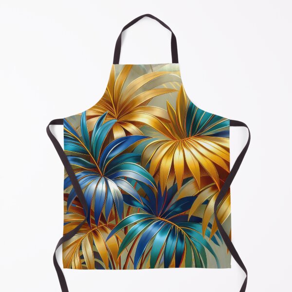 Item preview,  Vibrant Blue and Gold Palm Leaves designed and sold by MargaretWiktor.