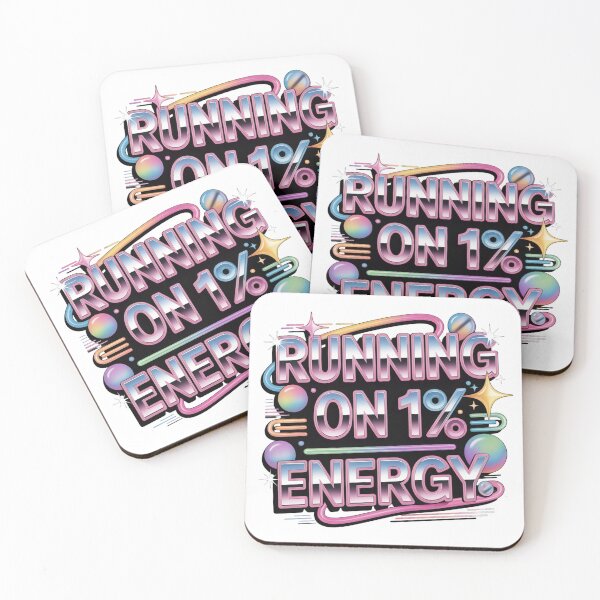 Item preview, Running On 1% Energy Retro Y2K Typography Design. Funny Low Battery Mood Quote Aesthetic designed and sold by Aarvya Fashion Club ( A.F.C ).