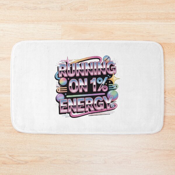 Item preview, Running On 1% Energy Retro Y2K Typography Design. Funny Low Battery Mood Quote Aesthetic designed and sold by Aarvya Fashion Club ( A.F.C ).