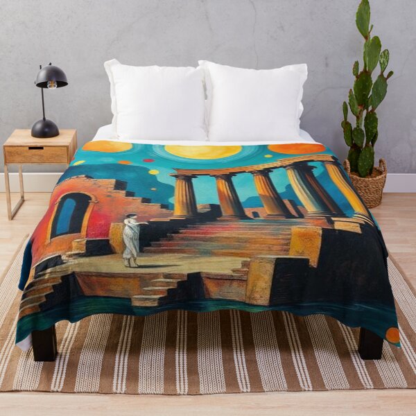 Item preview, Classical Greek Architecture on a Colorful Blue Background designed and sold by RAISC.