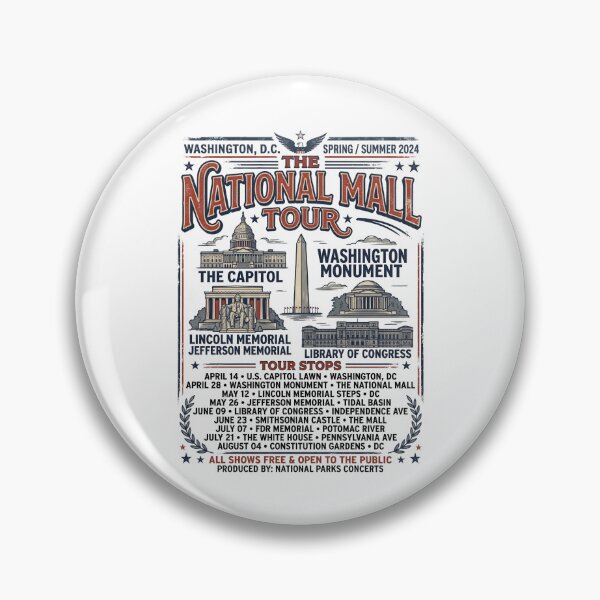 Item preview, The National Mall Tour Washington DC Landmarks Poster designed and sold by Fenay Designs.