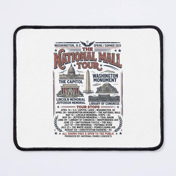 Item preview, The National Mall Tour Washington DC Landmarks Poster designed and sold by Fenay Designs.