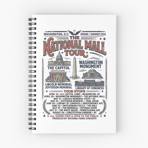 Item preview, El National Mall Tour Monumentos de Washington DC Póster designed and sold by Fenay Designs.