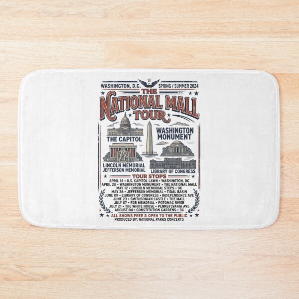 Item preview, The National Mall Tour Washington DC Landmarks Poster designed and sold by Fenay Designs.