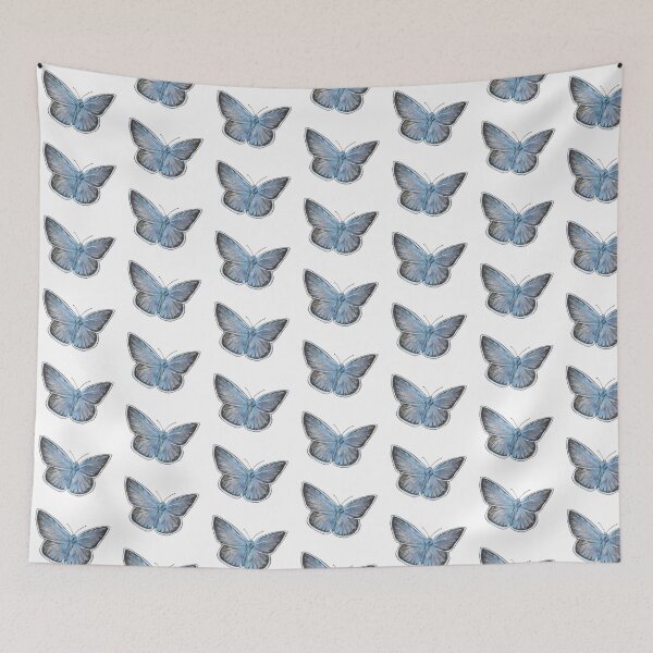 Item preview, Blue Buttefly on white designed and sold by Ellen Wilberg.