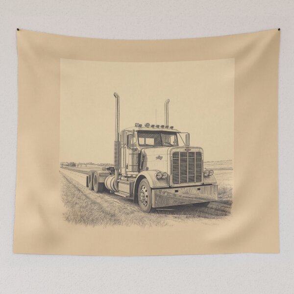 Item preview, Classic Square Truck – Hand Drawn Pencil Sketch Art designed and sold by Art-Design-EM.