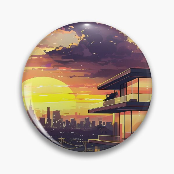 Item preview, A NIGHT IN THE CITY - Modern Vice Villa Sketch designed and sold by Modern Nest Art.