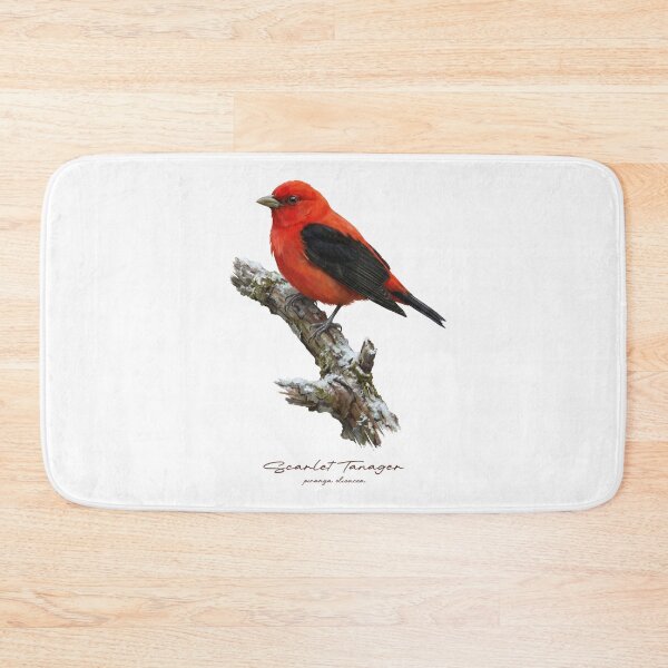 Item preview, Scarlet Tanager on Snowy Branch designed and sold by Takeda-art.
