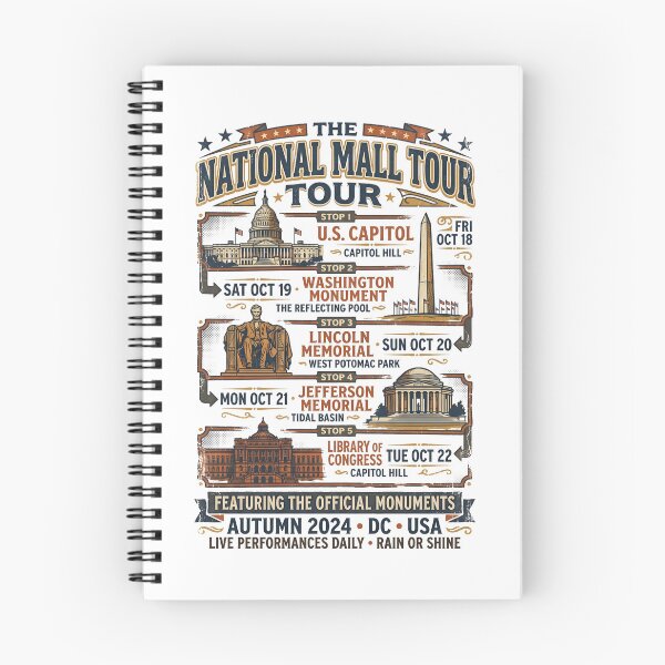 Item preview, The National Mall Tour Autumn 2024 Washington DC Monument Design designed and sold by Fenay Designs.