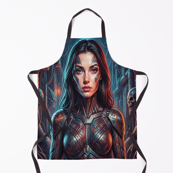 Item preview, Hypermodern 5D portrait of a futuristic woman in cyber art style with intense tech aesthetics designed and sold by FotoworldEdel.