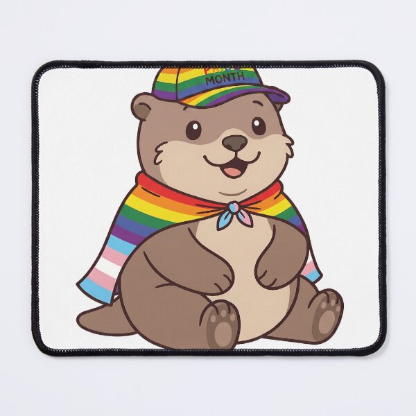 Item preview, Cute Sea Otter Pride - Aesthetic Rainbow Hat & Transgender Cape Art designed and sold by Wittylayer.