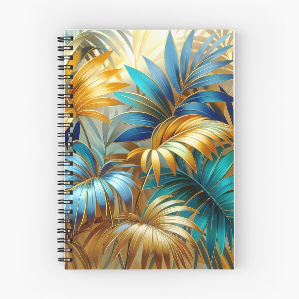 Item preview, Tropical leaves in Gold and Blue designed and sold by MargaretWiktor.