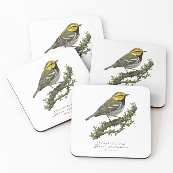Item preview, Black-throated Green Warbler on Flowery Branch designed and sold by Takeda-art.