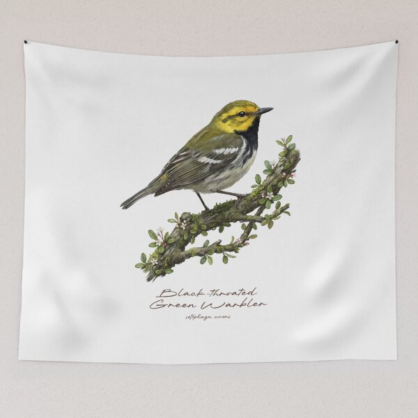 Item preview, Black-throated Green Warbler on Flowery Branch designed and sold by Takeda-art.