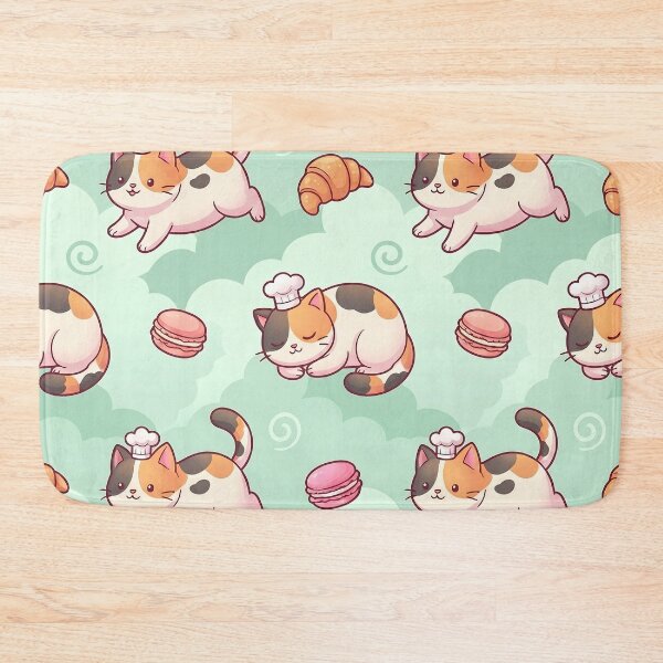 Item preview, Sleeping Pastry Chef Calico Cats Pattern designed and sold by LyoniHERA.