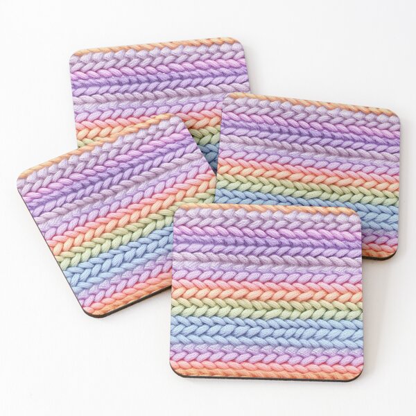 Item preview, Pastel Rainbow Chunky V-Stitch Knit Photo Texture designed and sold by DigitaICraft.