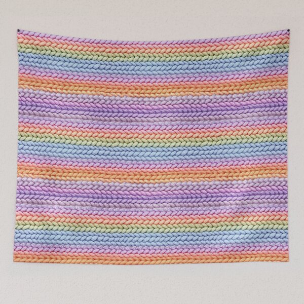 Item preview, Pastel Rainbow Chunky V-Stitch Knit Photo Texture designed and sold by DigitaICraft.