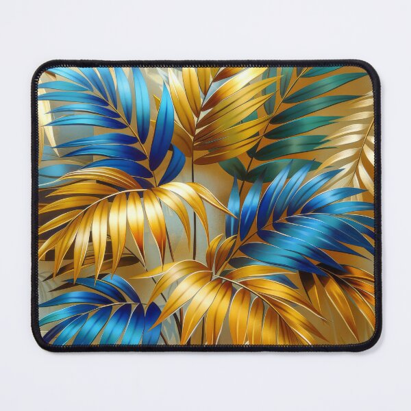 Item preview, Palm Leaves in Gold and Blue designed and sold by MargaretWiktor.